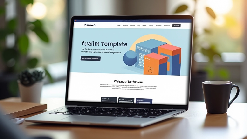 Laptop met aangepaste Bootstrap website geopend, toon een kleurrijke, gebranded website met unieke styling